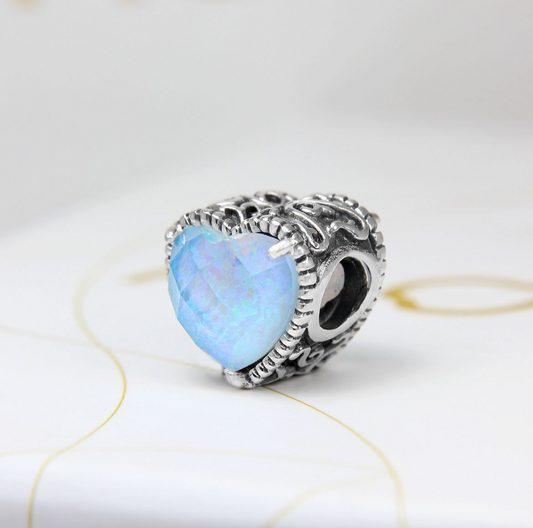 OPALITE BLUE HEART GEM BEAD