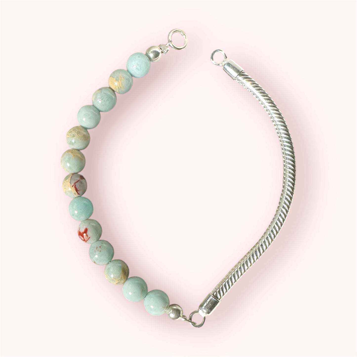 Brazalete Turquesas y Plata (para charms)