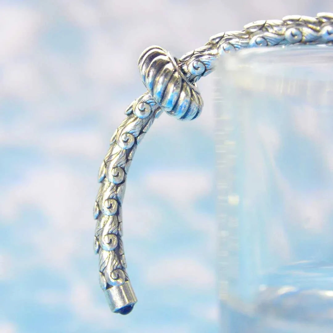 OCEAN WAVES STERLING SILVER OPEN BANGLE