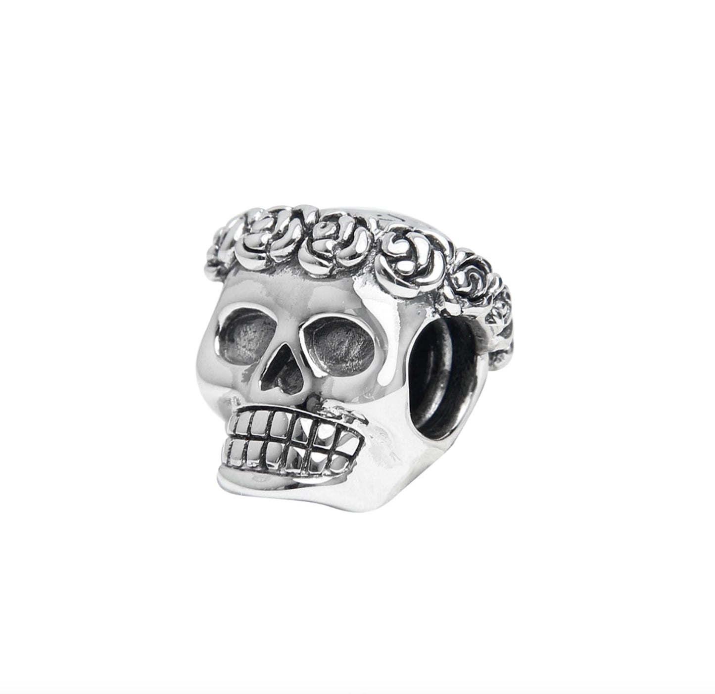 Smell The Roses Skull Couture Charm