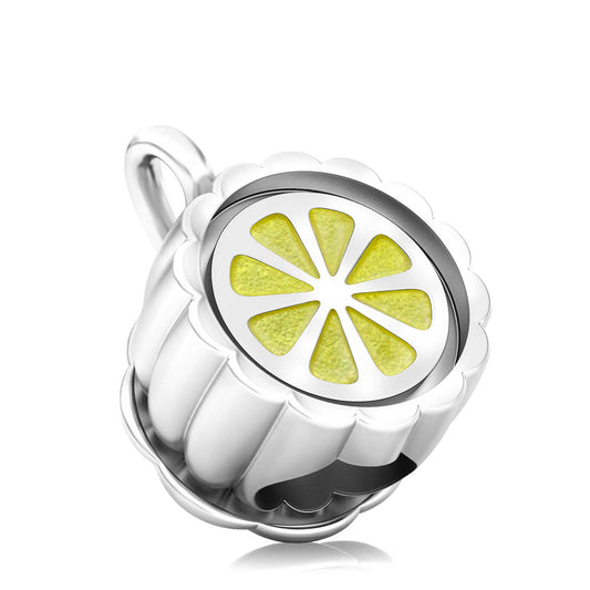 Yellow Enamel Lemon in TeaCup
